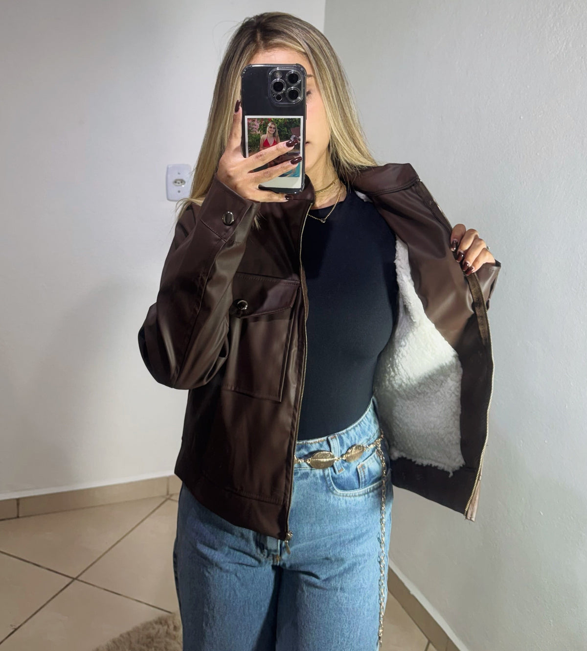 Jaqueta Couro Fake
