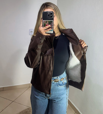 Jaqueta Couro Fake